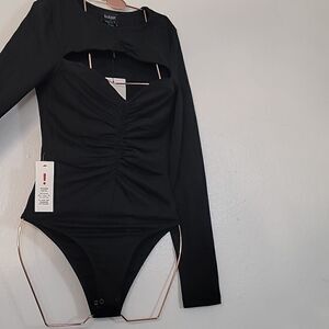 Bardot Nwt Black CutOut Jersey Body Suit